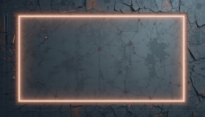 Wall Mural - empty rectangular frame against a distressed concrete backdrop.