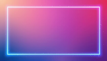 Wall Mural - colorful gradient background with glowing neon frame.