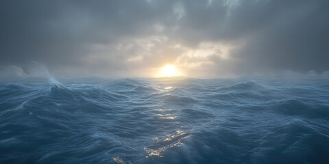 dramatic ocean sunset stunning waves background image