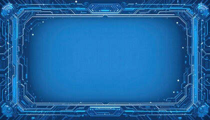 Wall Mural - abstract blue tech frame digital interface design