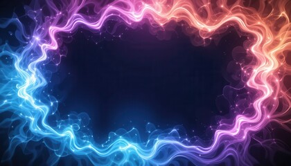 Wall Mural - Abstract Colorful Energy Waves Frame Design