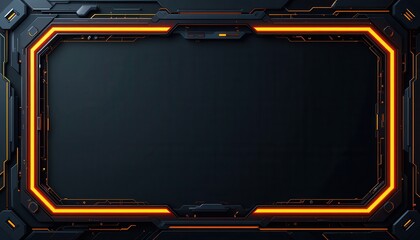Wall Mural - futuristic orange frame technology abstract background