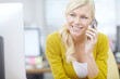 © peopleimages.com - Business woman, phone call and conversation for startup smile, online negotiation and corporate planning. Career consultant, communication and manager talking on smartphone for research feedback