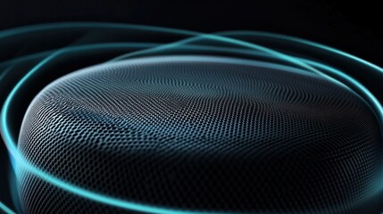 Aufkleber - A circular surface texture surrounded by glowing neon lines