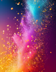 Poster - Colorful powder explosion with bokeh effect on abstract background