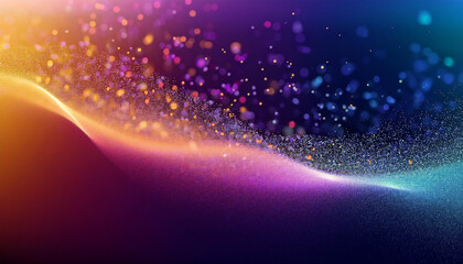 Poster - Colorful abstract background with glowing particles and wave forms