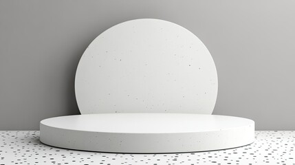 White Podium Isolated on Transparent Background for Product Display Stage or Mockup -