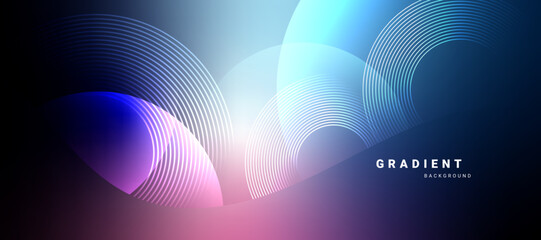 Fototapete - Vibrant abstract gradient background with flowing wave lines.