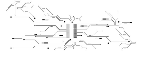 Aufkleber - Abstract background electronic printed circuit board, with dot and connection line.