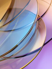 Poster - Abstract background of smooth purple and blue glass curves creating a modern geometric design for business presentations or digital art concepts.