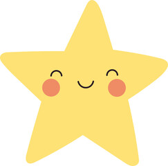 Poster - a charming yellow star character with a sweet smile and rosy cheeks radiates joy and warmth, making 