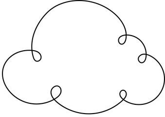 Poster - Whimsical cloud art with a flowing line design evokes a sense of lightness and creativity, perfect for adding a touch of imagination to any project.