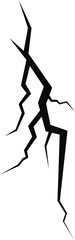 Poster - A jagged crack pattern against a black backdrop, depicting a fracture or split, with sharp lines diverging across the surface.