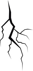 Poster - An artistic rendering showcases a stark black background dramatically split by jagged, dark gray fissures that convey disruption and fragility.