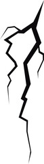 Poster - Illustration of a dramatic, jagged crack against a dark background. The crack is the focal point, symbolizing damage or breaking.