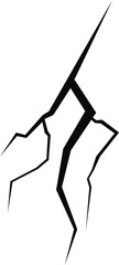 Poster - A graphic depiction of irregular, branching cracks on a dark background, resembling fissures or fractures in a surface or material.