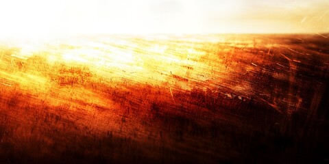 Poster - Abstract fiery orange and brown grunge texture background with bright light top gradient Perfect for design projects needing a textured fiery look