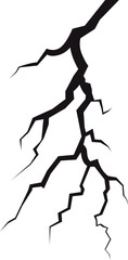 Poster - Stylized illustration featuring interconnected dark gray cracks against a solid black background, suggesting impact or damage with linear pattern.