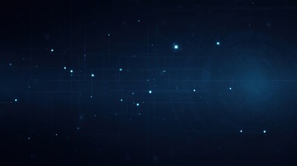 Poster - Dark Navy Blue Background with Subtle Tech Grid and Lights