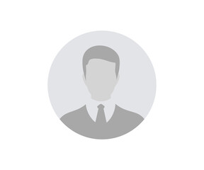 Poster - User profile icon. Business Leader. Profile picture, portrait. User member, People icon in flat style. Circle button with avatar photo silhouette illustration on transparent background. 
