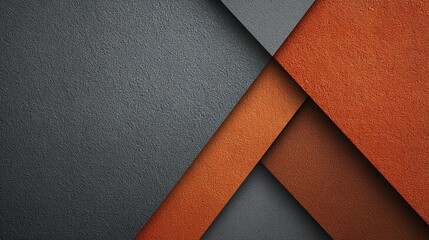 Poster - Abstract Gray and Orange Geometric Background with Textured Layers