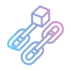 Poster - Linked cube connects isometric concept