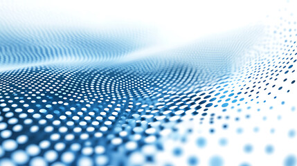 Poster - Abstract dotted wavy background in blue and white showing digital innovation and tech design ideas for future concepts