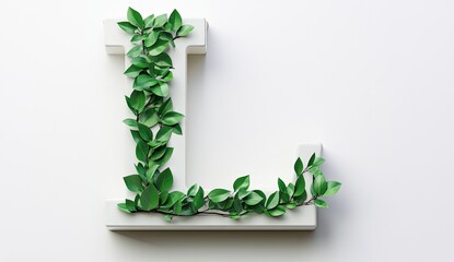 Aufkleber - Capital letter L adorned with a climbing plant