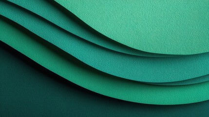 Poster - toned green paper background with overlapping layers and texture