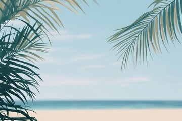 Wall Mural - beautiful summer background tropical nature leaves.