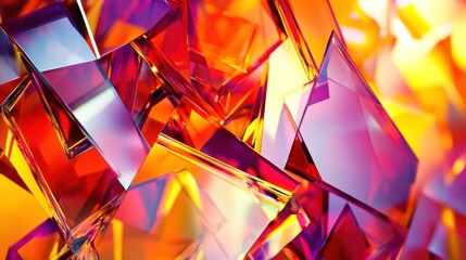 Aufkleber - An abstract arrangement of colorful overlapping transparent glass shapes
