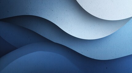 Poster - Abstract Navy Blue Minimal Background with Layered Waves Design