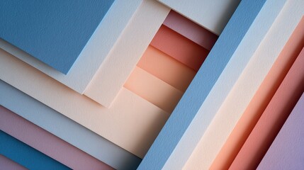Poster - Abstract Geometric Composition of Layered Pastel Paper Textures