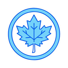 Leinwandbilder - Blue maple leaf vector illustration autumn canada symbol icon graphic design element nature art isolated design