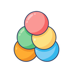 Poster - Colorful balls stacked illustration design vector graphic art image element background concept drawing