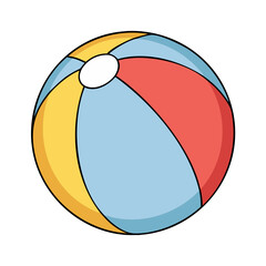 Leinwandbilder - Colorful beach ball illustration for summer fun and games at the beach or pool party vector