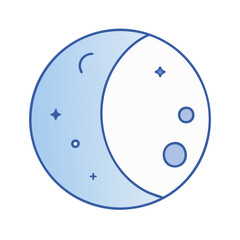 Poster - Vector moon stars astrology night sky crescent celestial space astronomy design illustration graphic