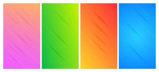 Poster - Set of abstract gradient backgrounds with lines
