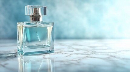 Poster - soft light reflections on a elegant glass perfume bottle