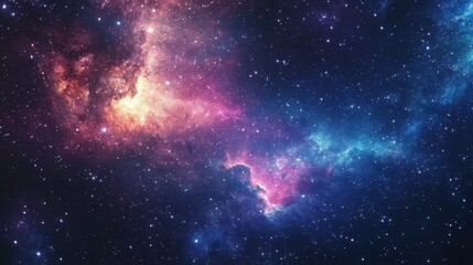 Wall Mural - colorful clouds of gas and dust swirl through deep space, illuminated by countless shining stars. th