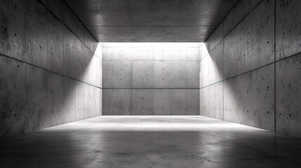 Poster - Minimalist Industrial Room with Concrete Walls and Natural Light