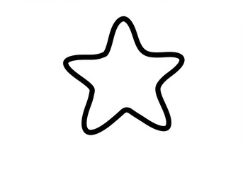 Poster - Simple star shape with rounded points isolated on white background