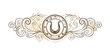 © VektorDesign - Beige floral horseshoe divider with ornate curls