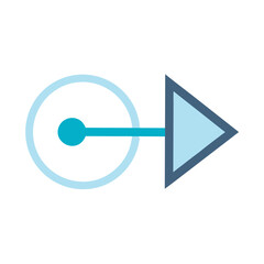 Poster - Minimal right arrow inside circle with cyan gradient