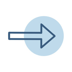 Poster - Flat dark blue right arrow with light circular background