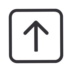 Poster - Bold up arrow in square icon with black stroke