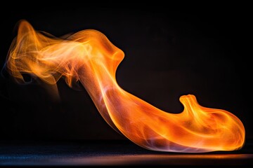 Wall Mural - abstract flame, swirling, dynamic, orange, fiery, smoke, against dark background