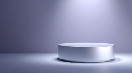 Poster - clean minimalist podium with reflective surface for product display