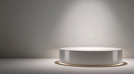 Poster - clean minimalist podium with reflective surface for product display