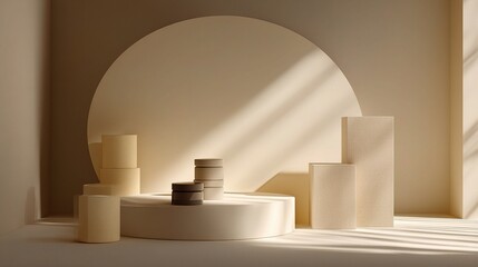 Poster - soft toned abstract composition in studio with natural light